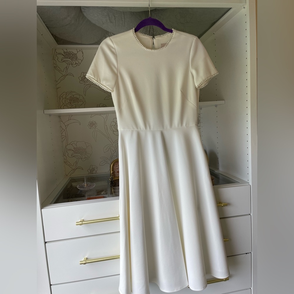 Gal Meets Glam Pearl Embellished Midi Dress